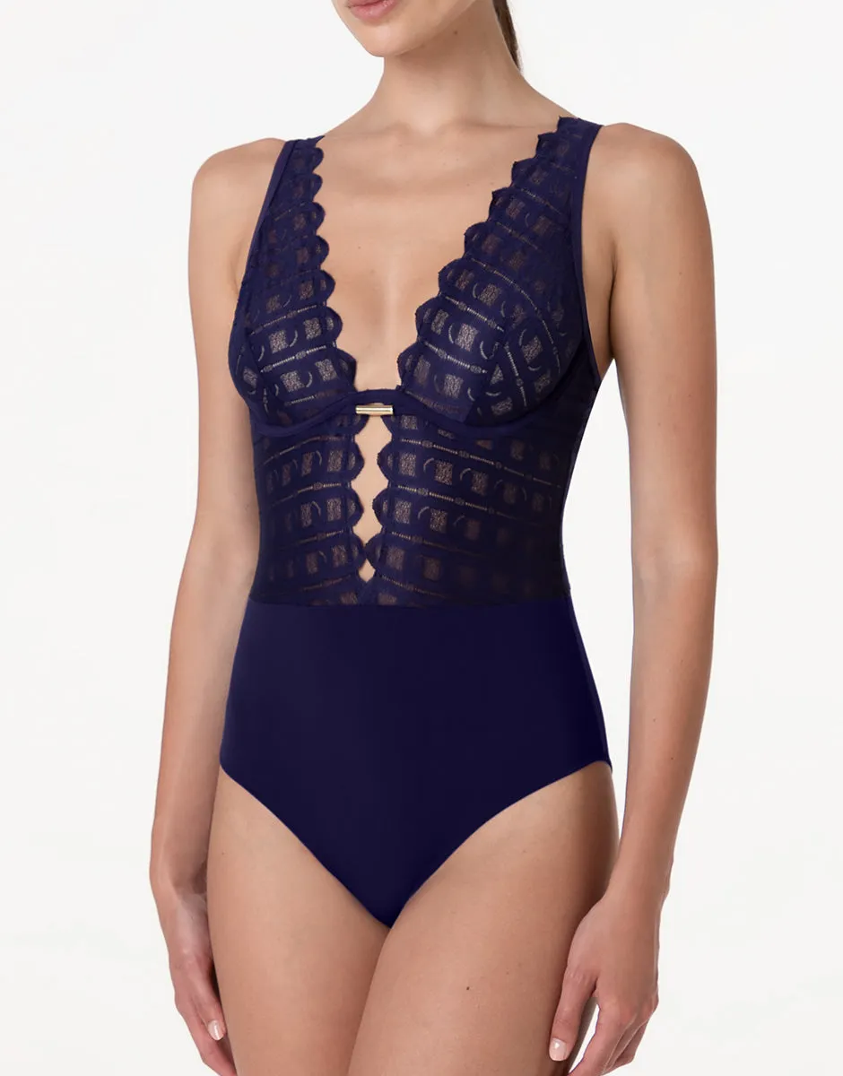 Lovable Body Bliss L’Allure body con ferretto viola scuro