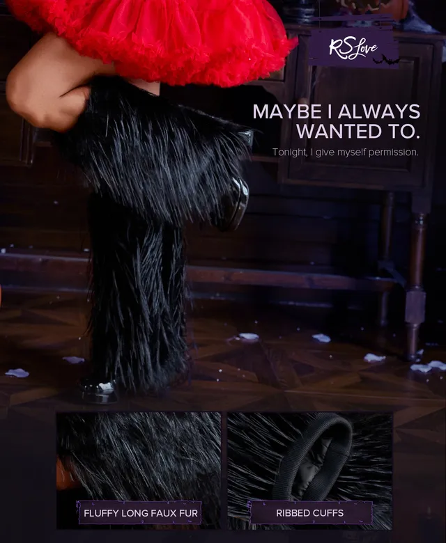 RSLOVE Fashion Extras Long Faux Fur Leg Warmers scaldamuscoli in pelo