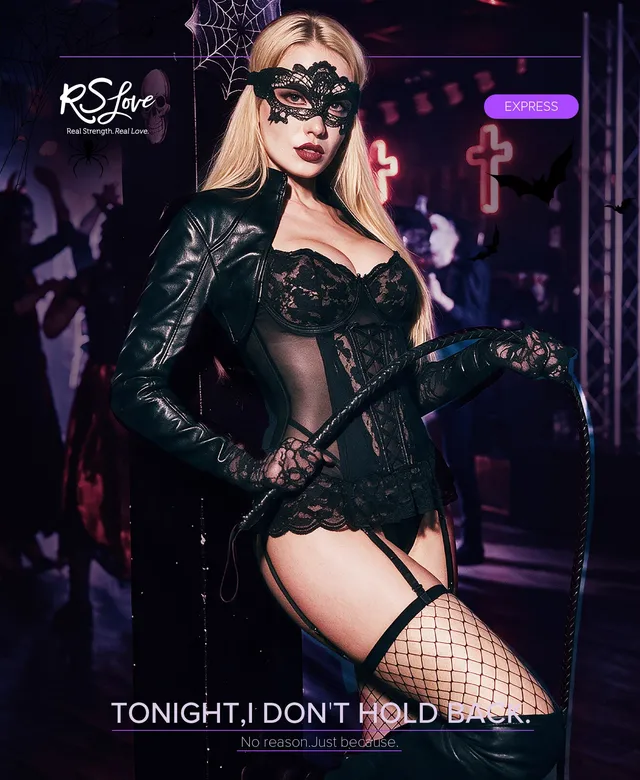 RSLOVE Teddy body corsetto in pizzo nero taglie S-XXL con reggicalze