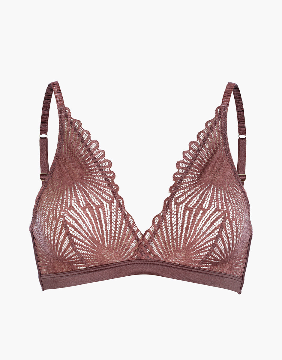 Lovable Garden Flowers Lace Blowball Lacy Micro Reggiseno triangolo nocciola in pizzo