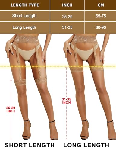 RSLOVE Stocking Sheer Garter Pantyhose calze autoreggenti nere