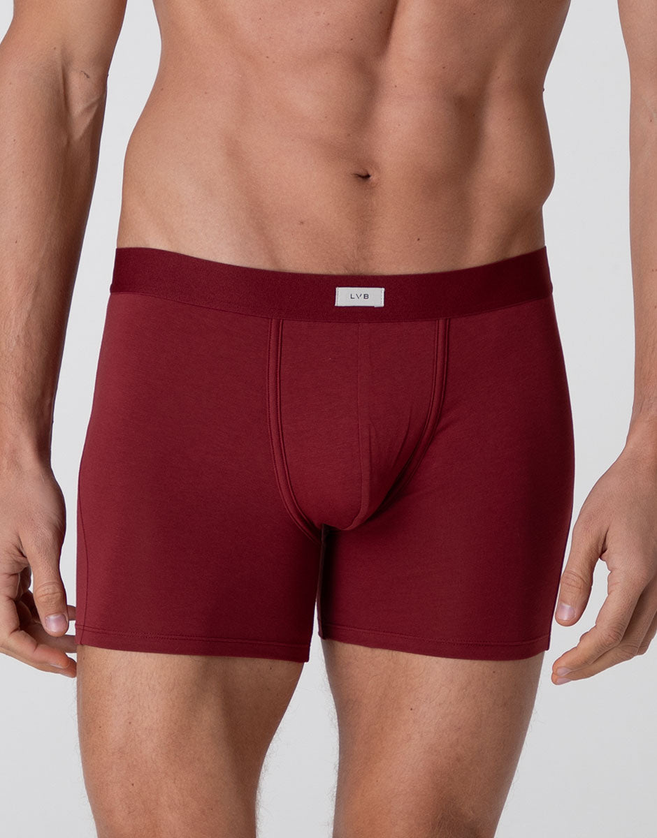 Lovable Value Elegance Modern Stretch Cotton boxer lungo granata