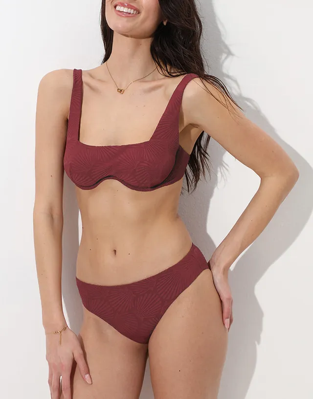 Lovable Glam Shiny Micro Embellished Jacquard brassiere rosso tibetano