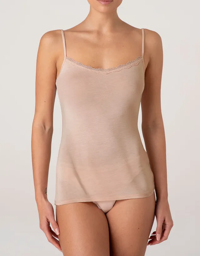 Lovable Basic Soul top in viscosa con pizzo rosa cipria