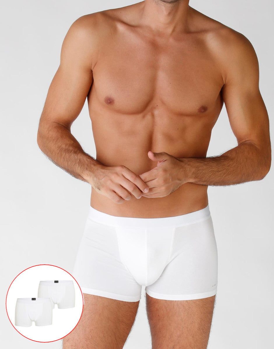 Lovable Value Elegance Boxer bianco 2 pezzi in cotone elasticizzato