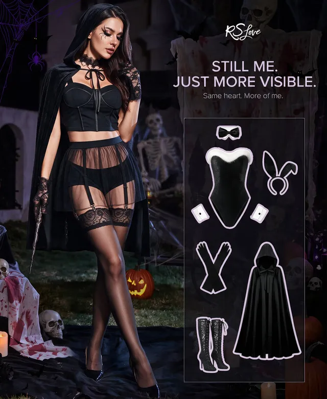 RSLOVE Thigh High calze autoreggenti nere taglia unica antiscivolo