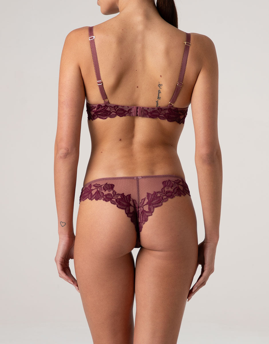 Lovable Garden Flowers Lace Elegant Muse reggiseno rosso amaranto 3B imbottito