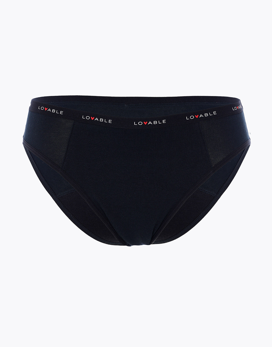 Lovable Lovely Slip da ciclo lavabile nero flusso medio cotone biologico