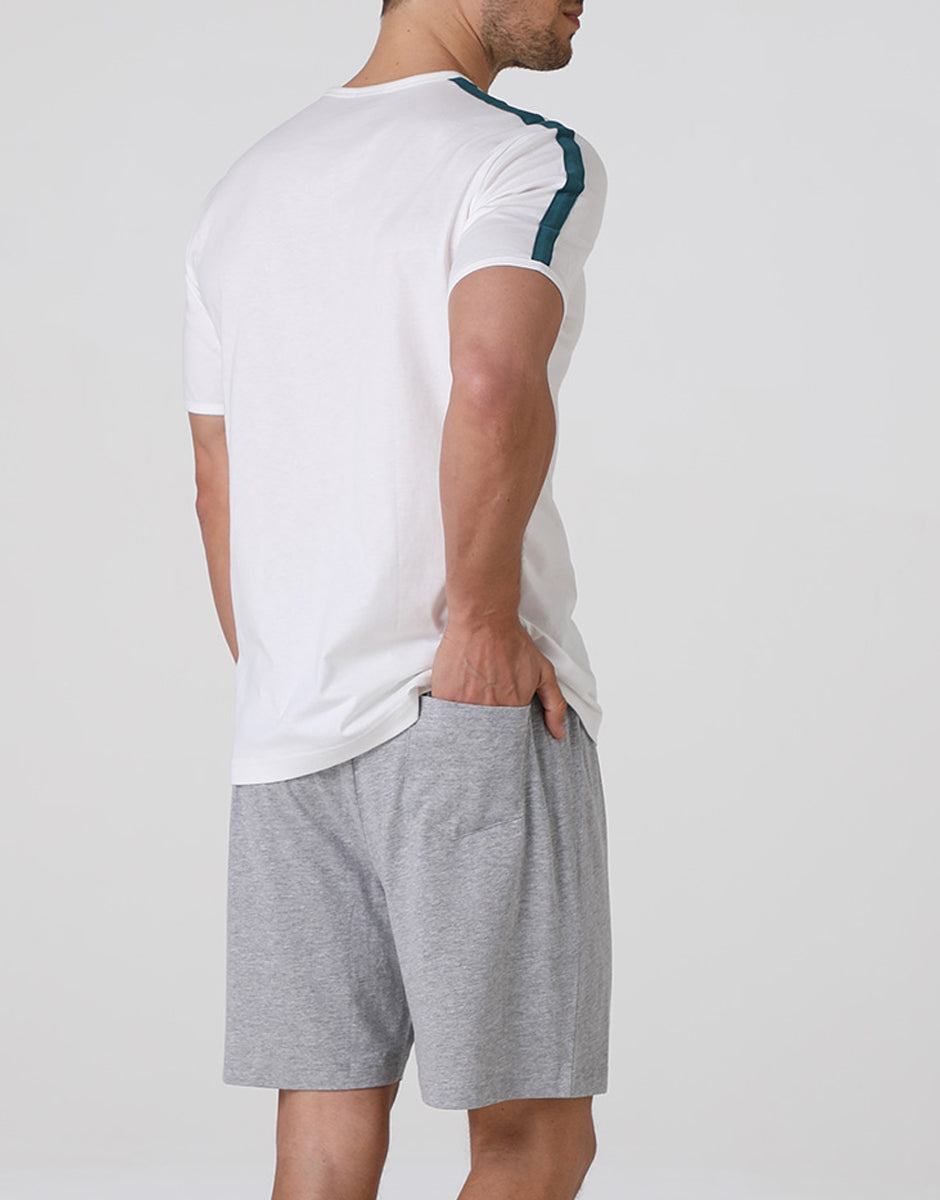 Lovable Basic Soul Pigiama Corto Girocollo in Jersey avorio cotone