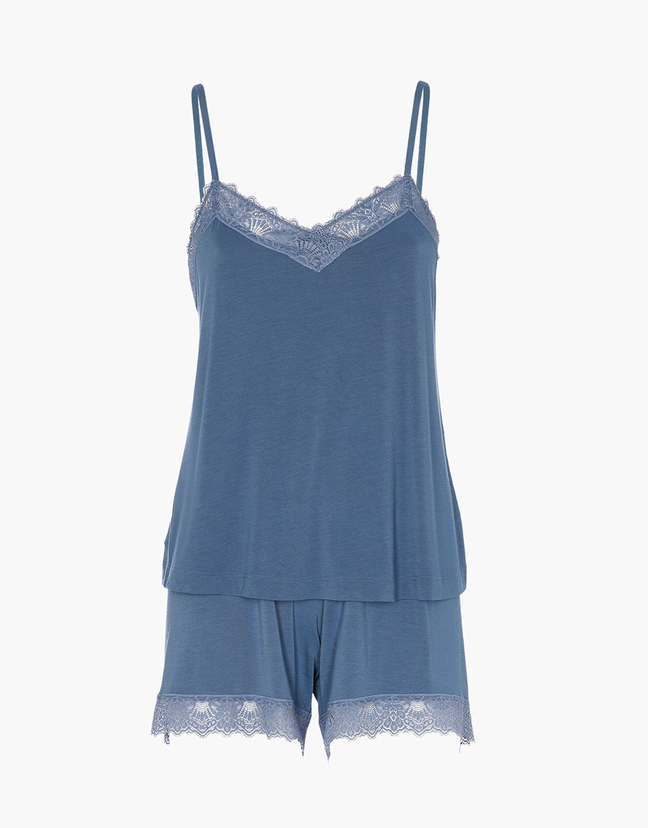 Lovable Basic Soul Top e Pantaloncino Elegant Modal pigiama blu polvere in modal
