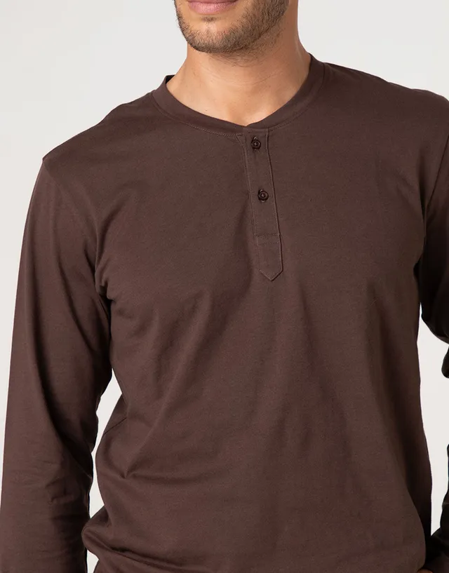 Lovable Basic Soul Pigiama Lungo Collo Serafino cioccolato 3/S in jersey