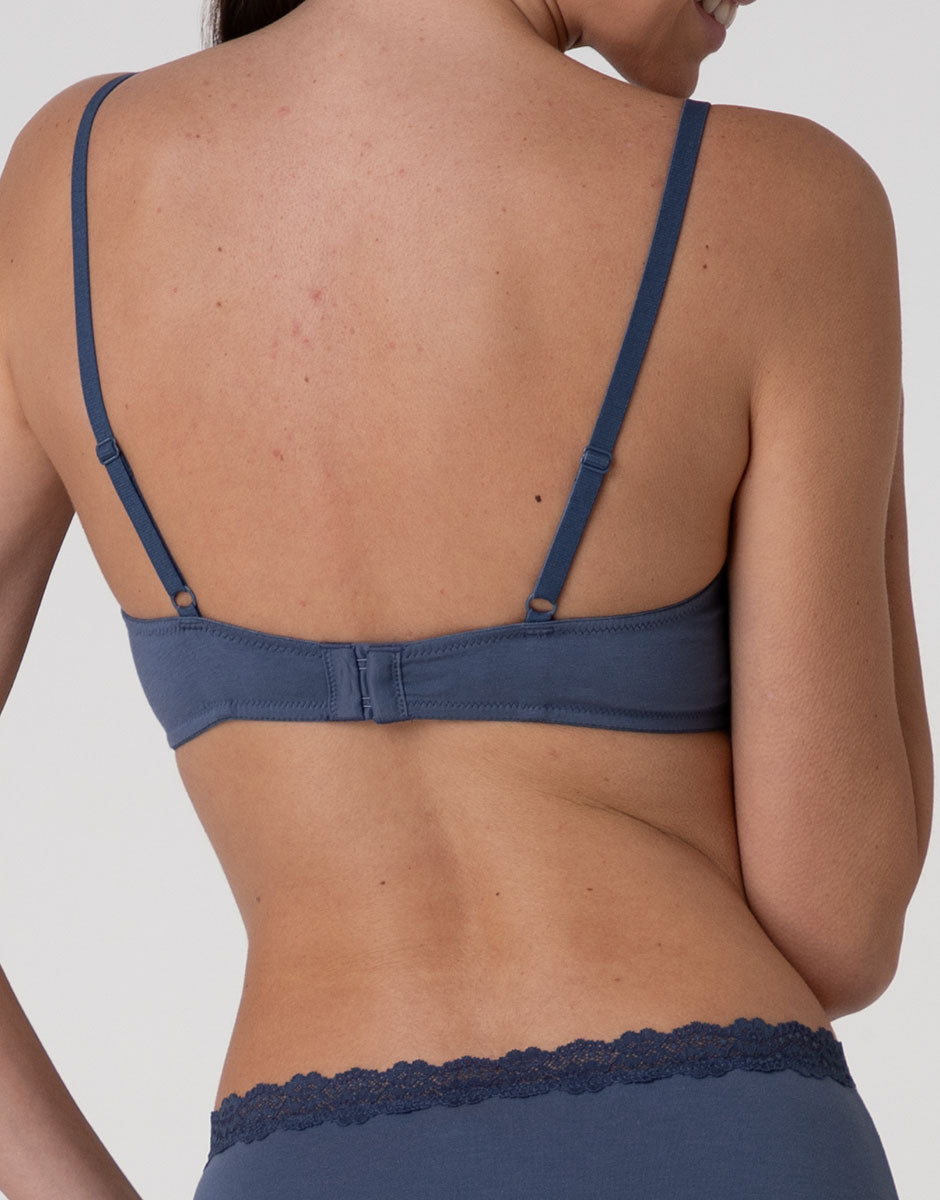 Lovable Invisible Cotton Trendy Modal reggiseno blu polvere