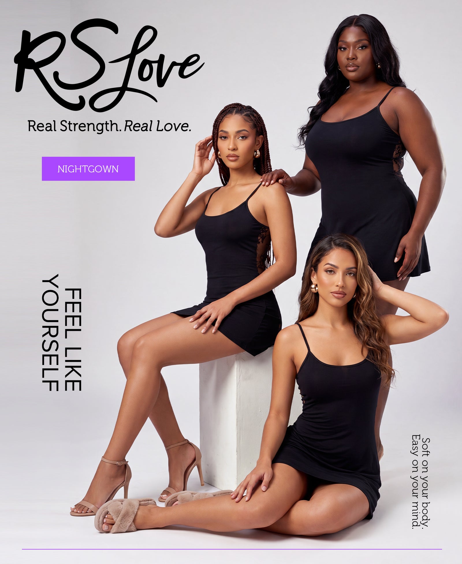 RSLOVE Babydoll Lace Strappy Babydoll Chemise camicia da notte nera