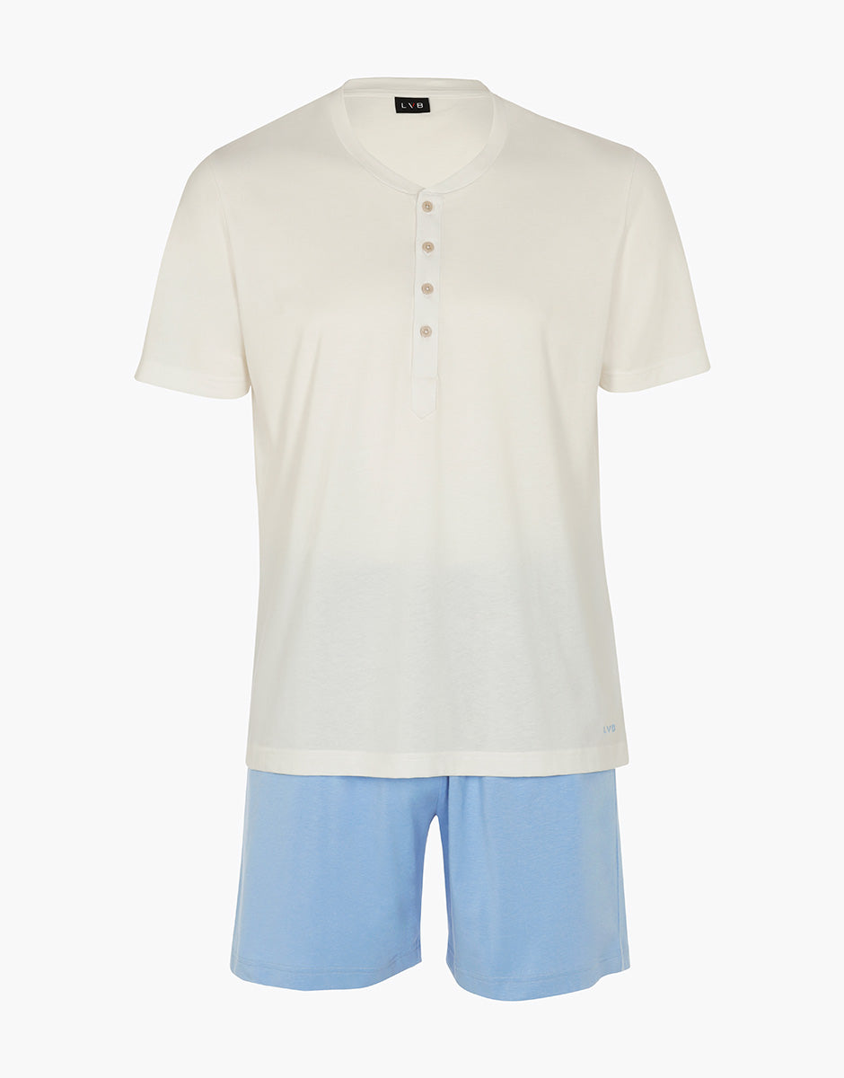 Lovable Basic Soul pigiama corto Serafino in jersey avorio