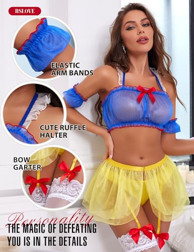 RSLOVE Costumes Princess Cosplay completo con minigonna e giarrettiere