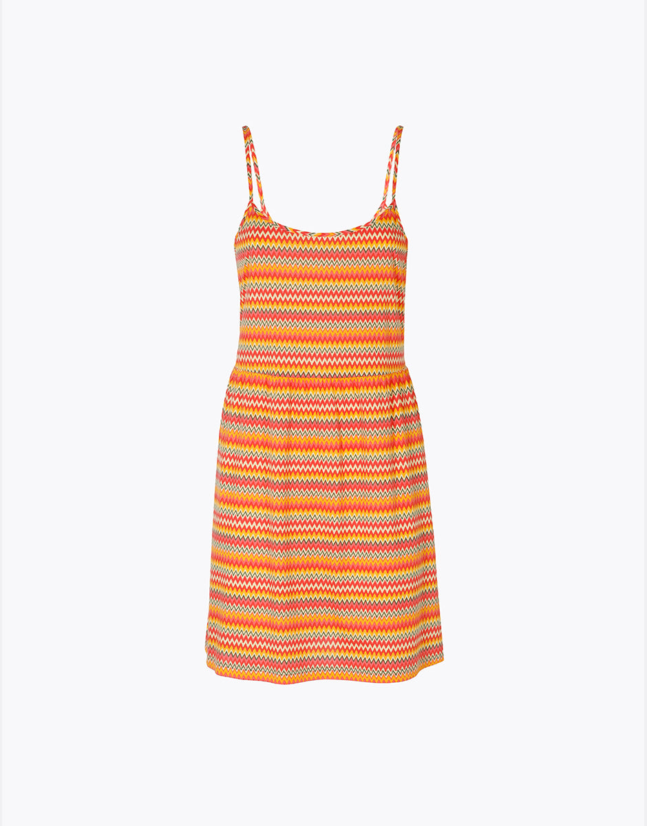Lovable Basic Soul Abitino con Spalline in cotone zigzag multicolor