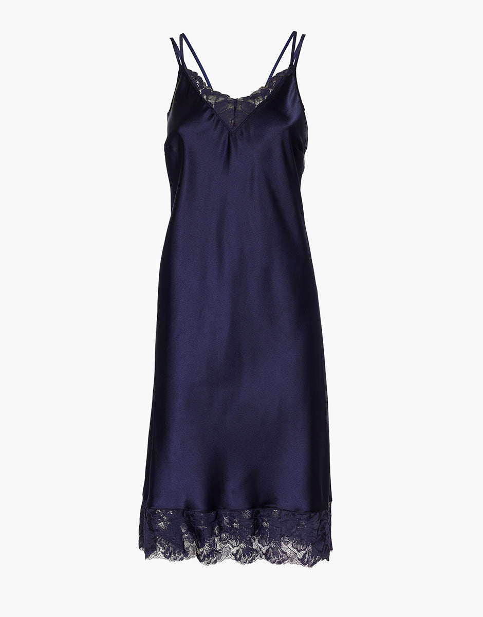 Lovable Basic Soul sottoveste in satin con pizzo 2/S blu notte