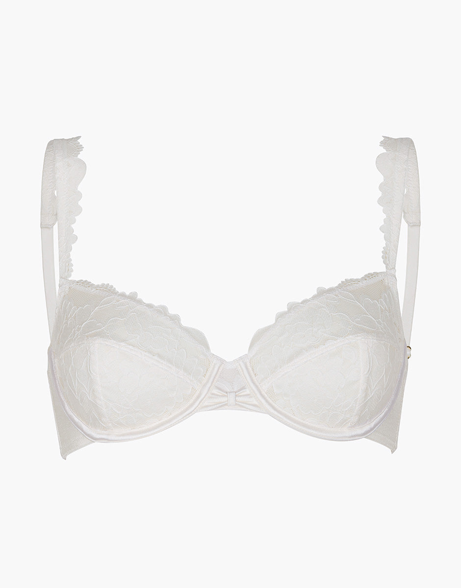 Lovable Garden Flowers Lace Beautiful Lace reggiseno bianco latte