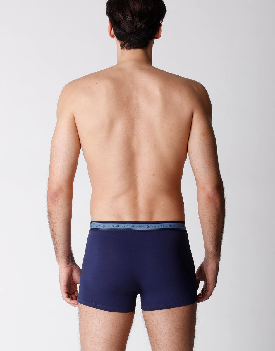 Lovable Value Elegance boxer uomo in cotone biologico blu melange confezione 2