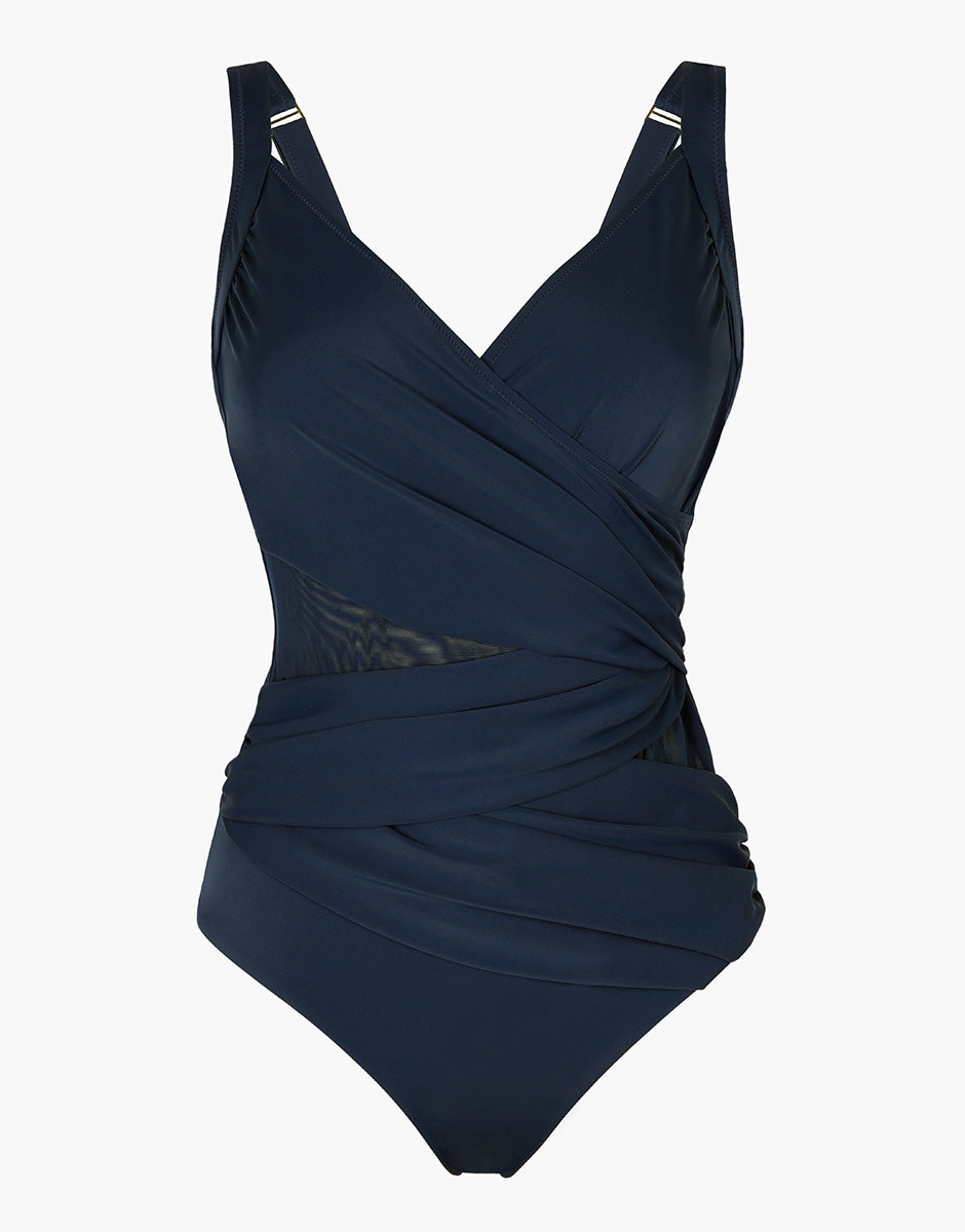 Lovable Glam Shiny Micro costume intero modellatore blu notte senza ferretto