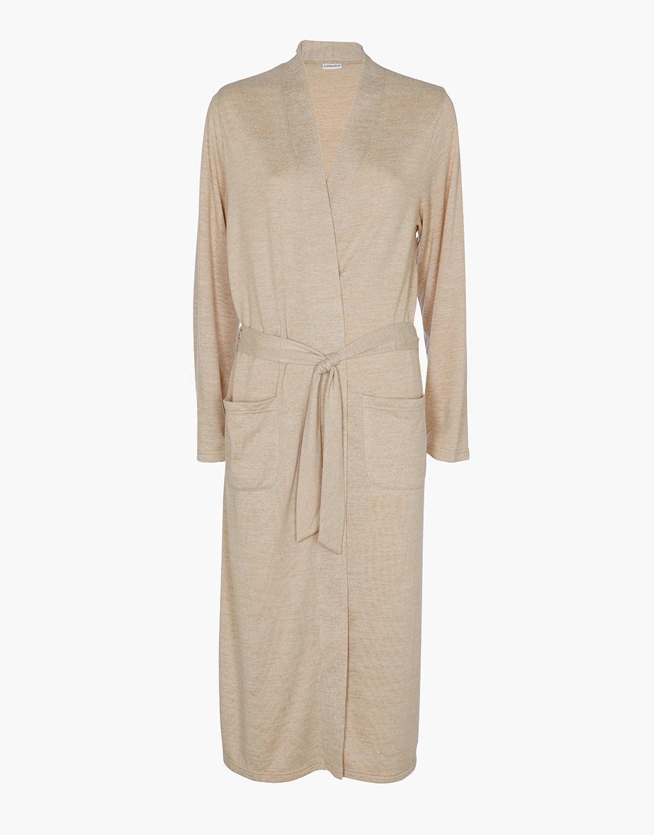 Lovable Basic Soul Vestaglia lunga cappuccino in tessuto fluffy