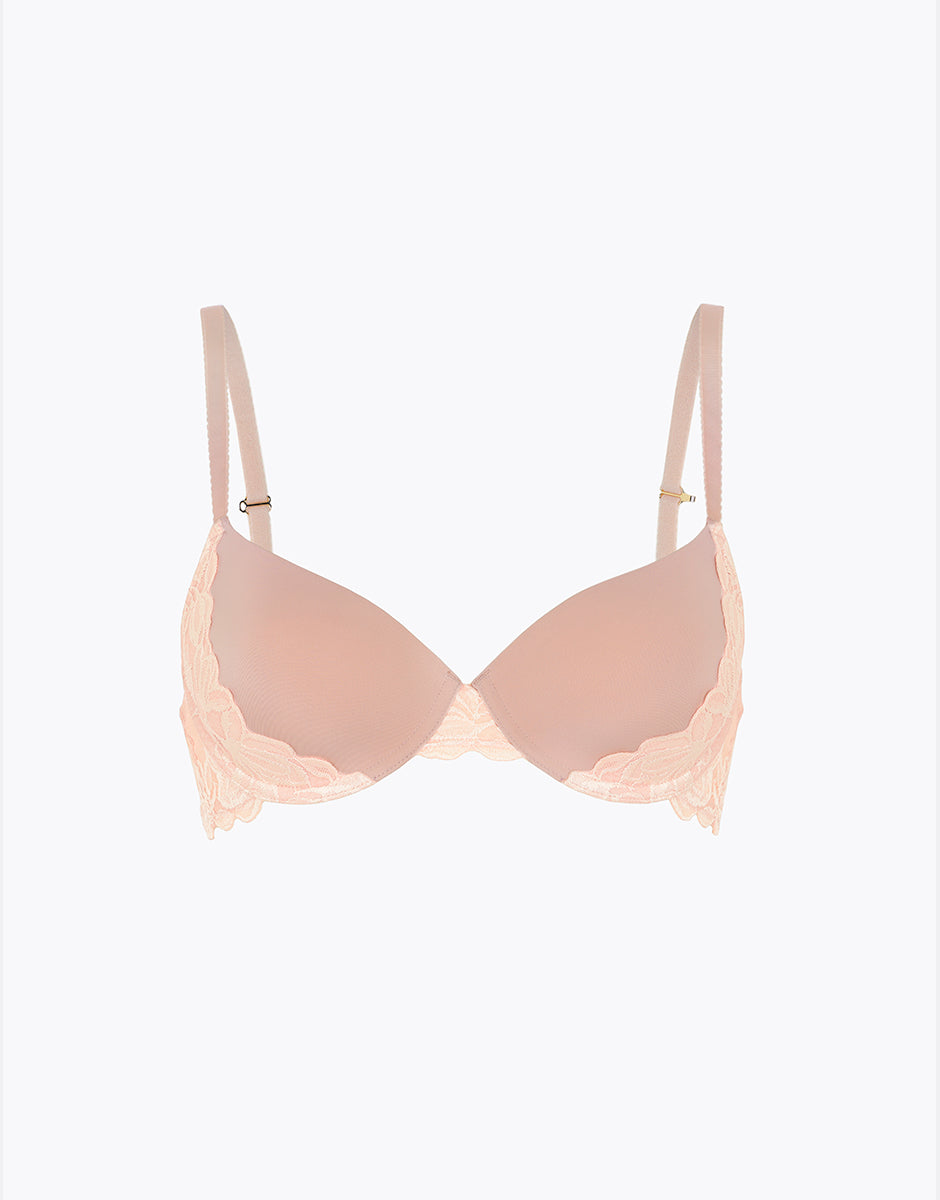Lovable Garden Flowers Lace Elegant Muse reggiseno imbottito con ferretto avorio rosa in pizzo
