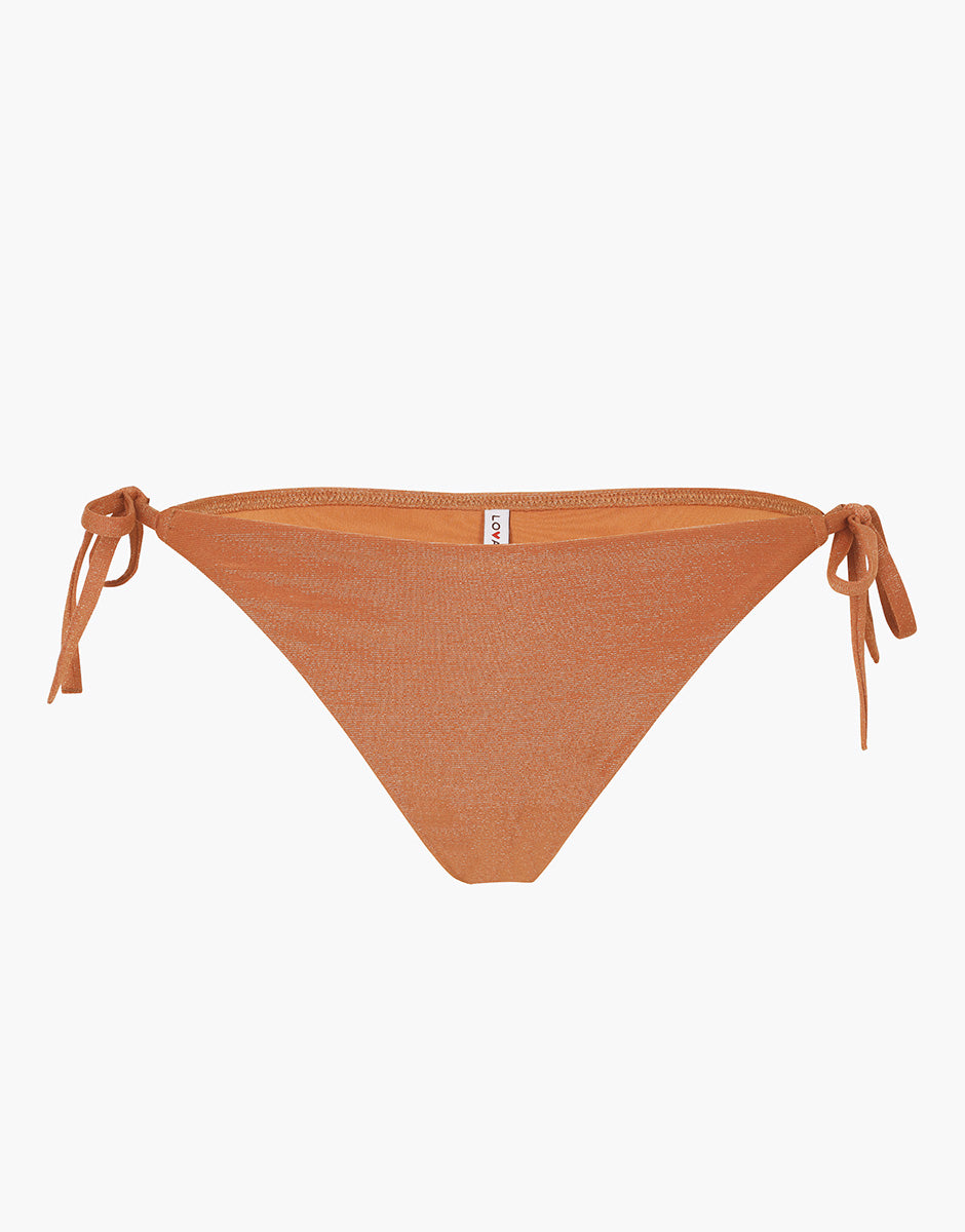 Lovable Glam Shiny Micro Plain Lurex slip con laccetti rame
