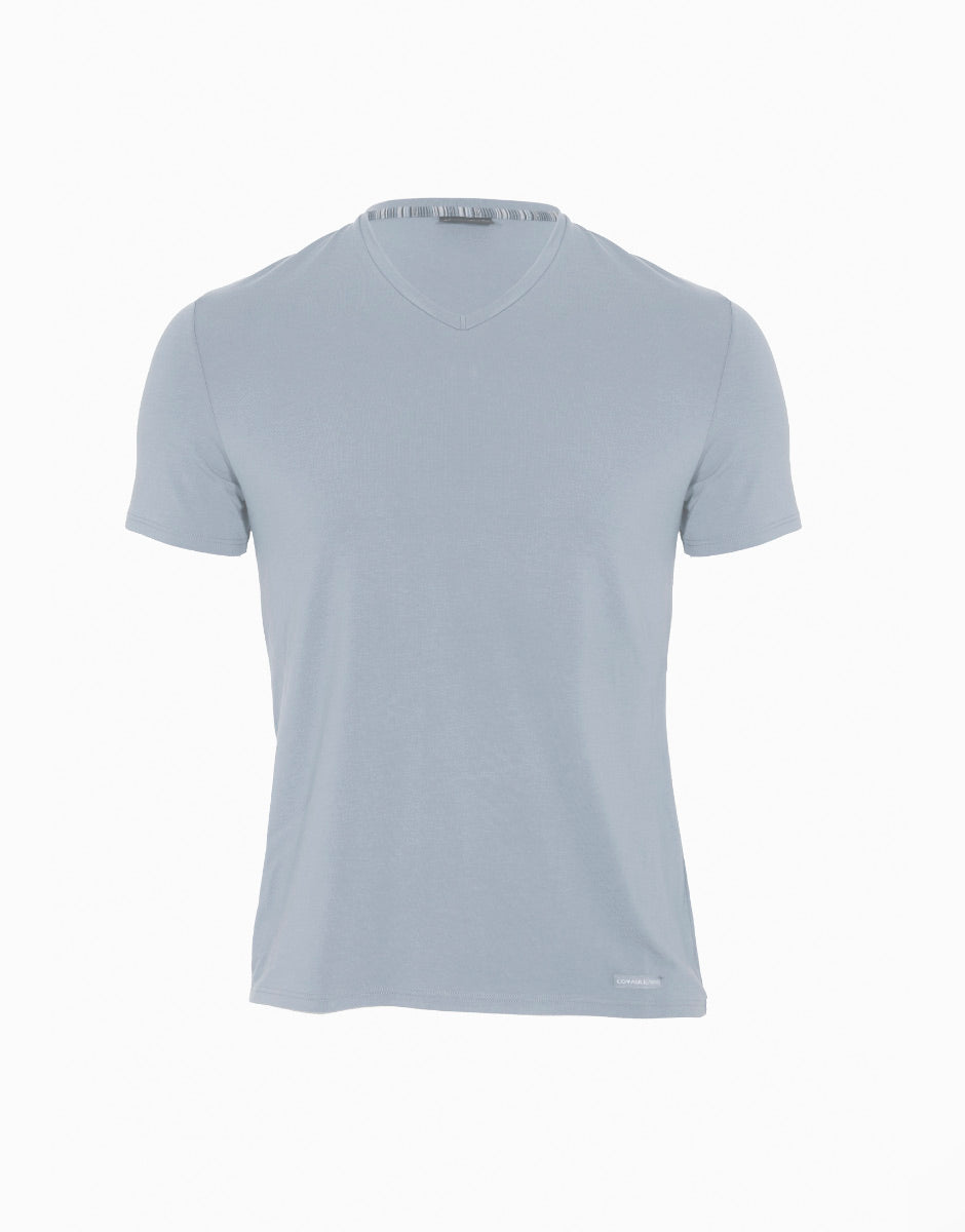 Lovable Value Elegance T-shirt uomo scollo a V grigio chiaro