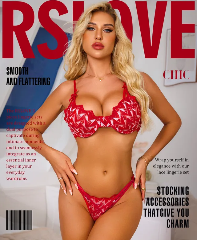 RSLOVE Bra & Panty Sets reggiseno e slip in pizzo con ferretto