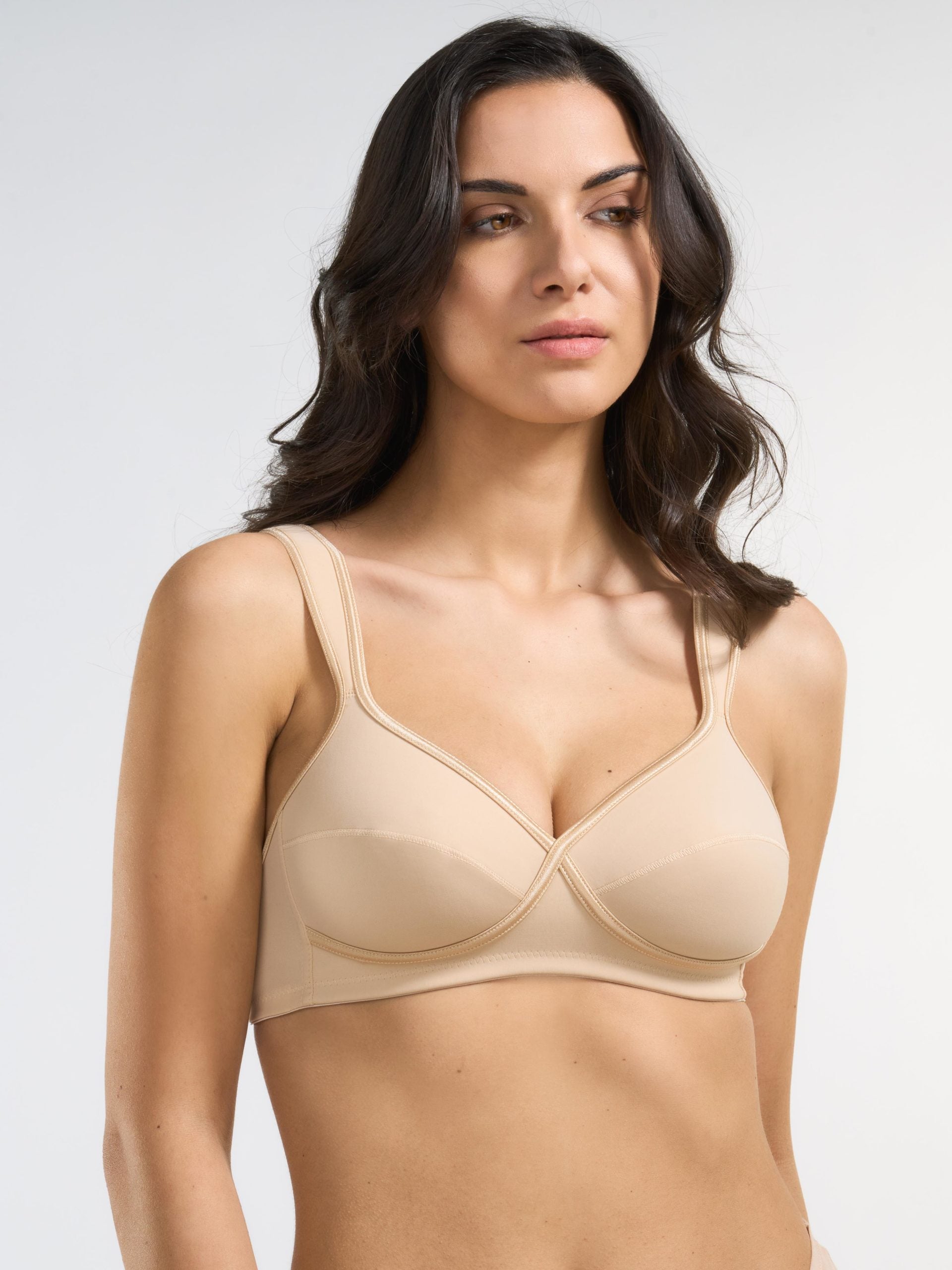 SPIMAN Style reggiseno elasticizzato spalline anatomiche imbottite coppa B bianco
