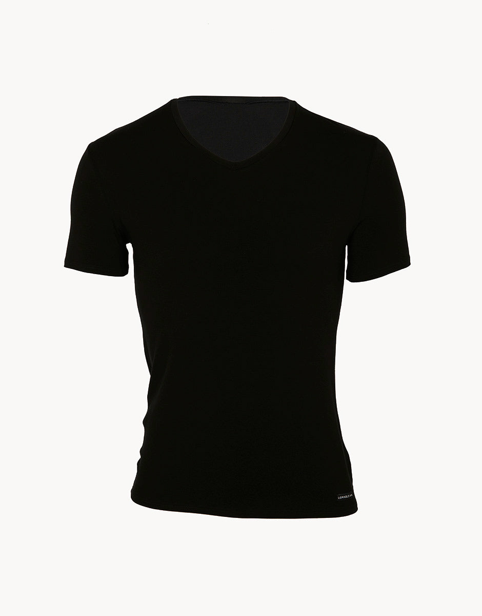 Lovable Value Elegance L070A t-shirt uomo nera in micromodal
