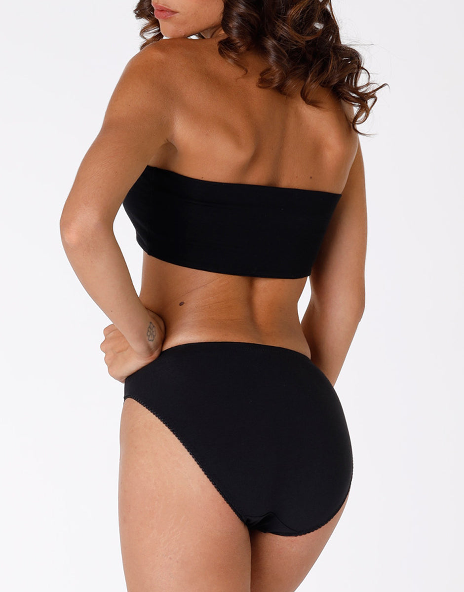 Lovable Lovely slip mini sgambato nero charme in cotone elasticizzato con pizzo