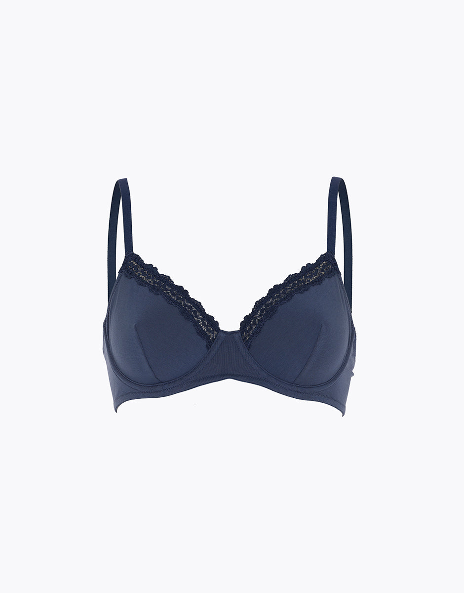 Lovable Invisible Cotton Trendy Modal reggiseno con ferretto blu polvere cotone modal