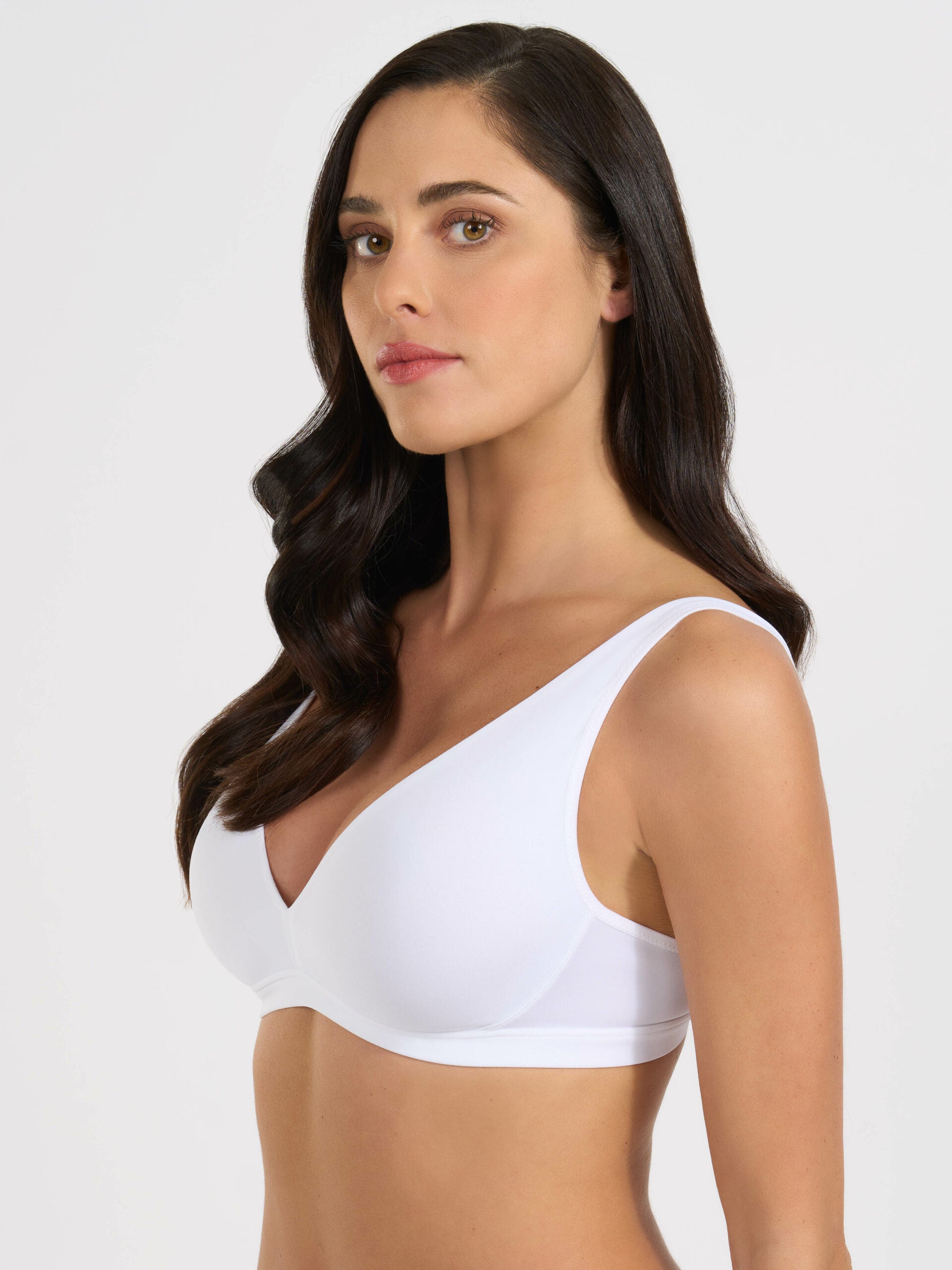 SPIMAN Design reggiseno in microfibra coppe preformate coppa B bianco