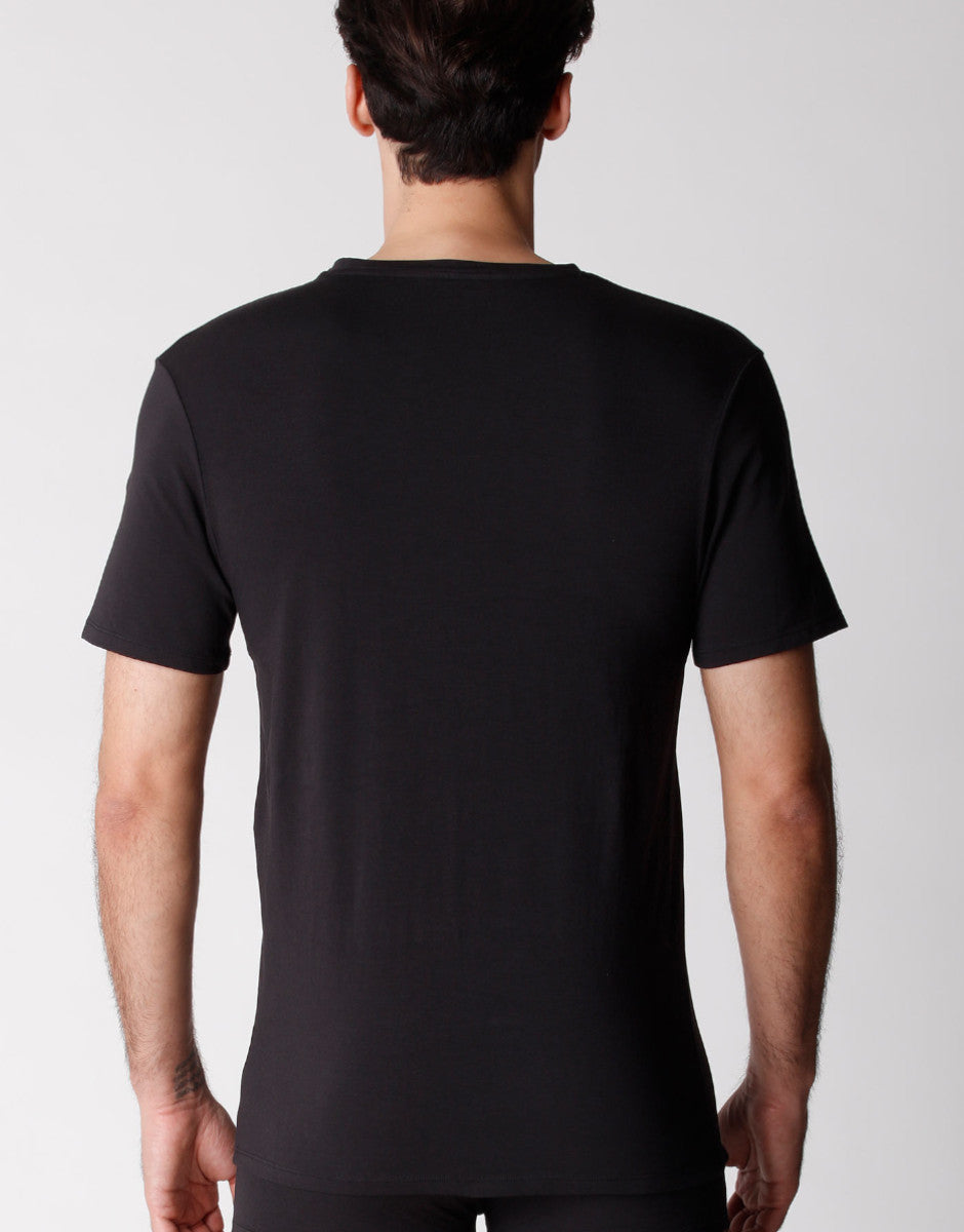 Lovable Value Elegance T-shirt girocollo uomo confezione x2 nero 3/S cotone biologico