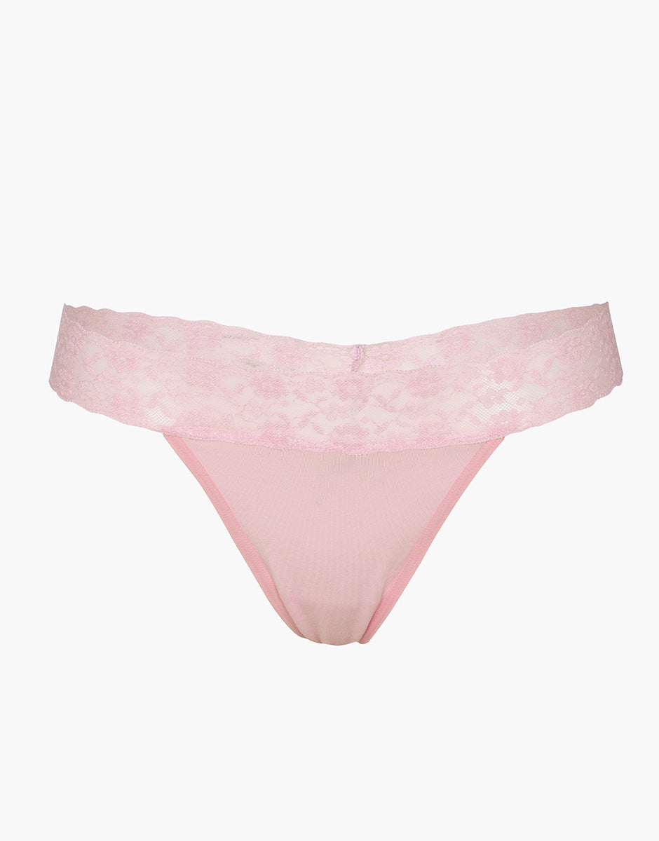 Lovable So Lacy Panties Table Panties perizoma rosa confetto in cotone e pizzo
