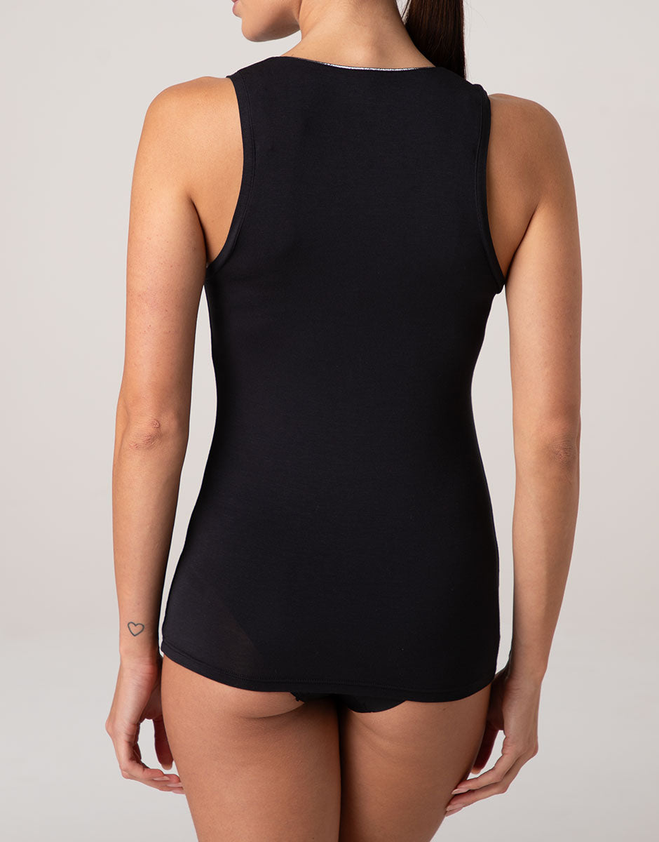 Lovable Basic Soul canotta scollo tondo Micromodal nero