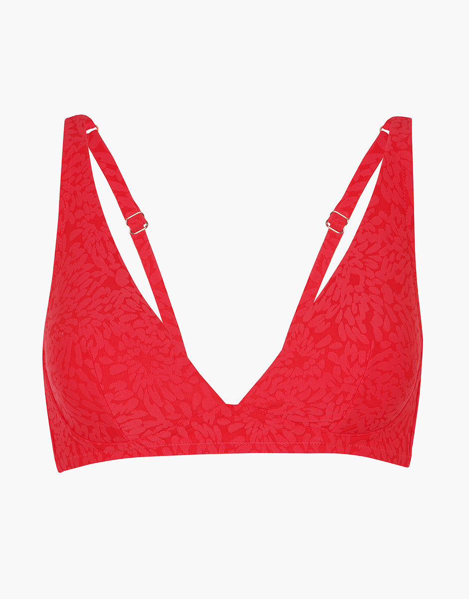 Lovable Glam Shiny Micro Festival Jacquard reggiseno triangolo rosso ibisco