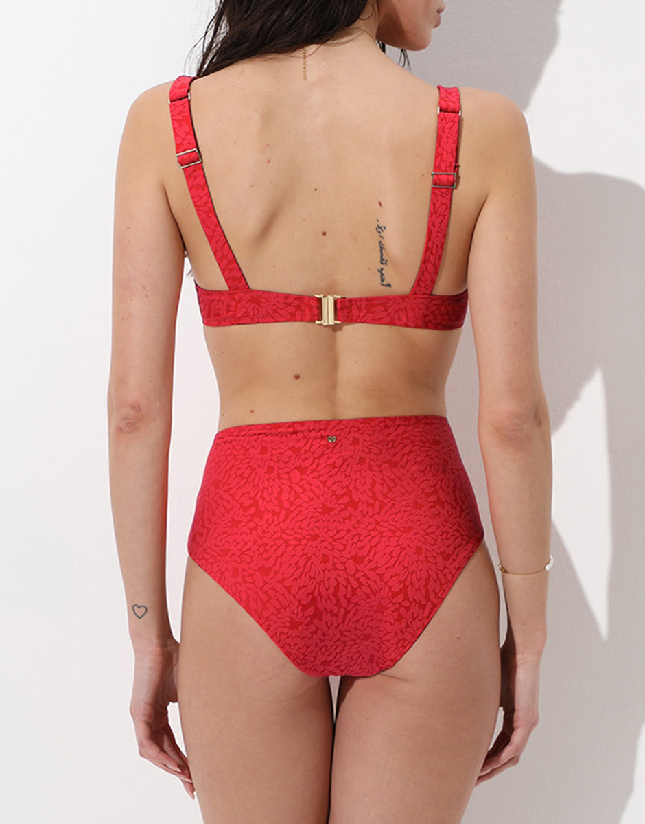 Lovable Glam Shiny Micro Festival Jacquard reggiseno costume rosso ibisco