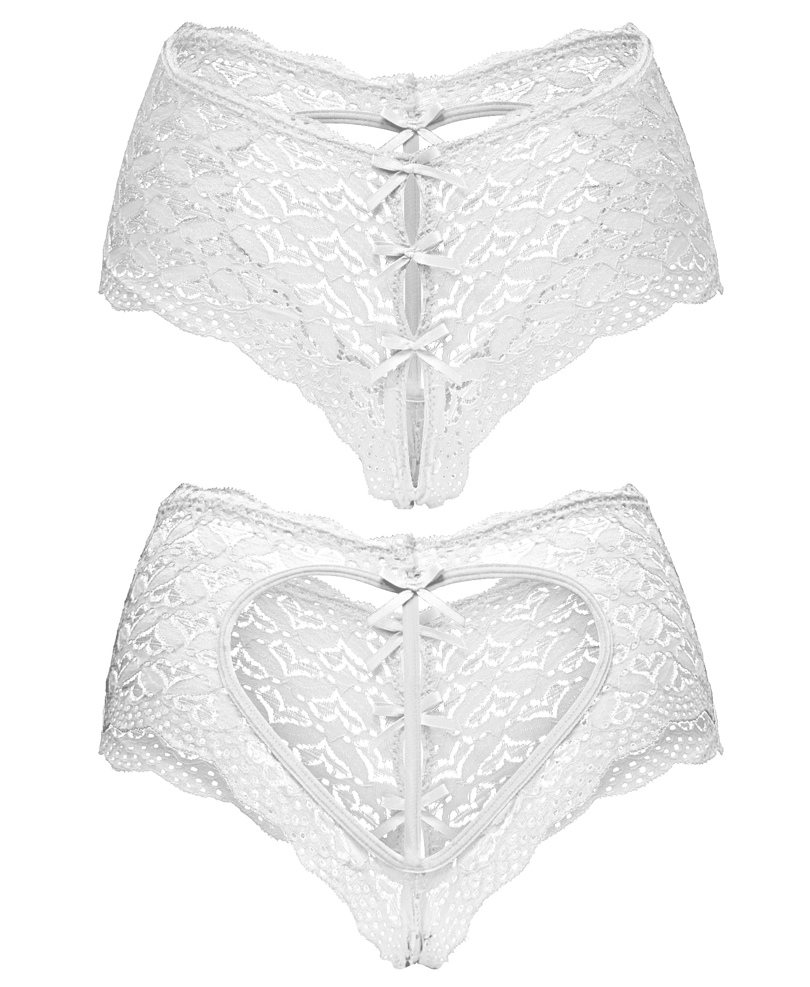 RSLOVE Lace Lingerie Heart Back Cheeky Panties culotte nere XL