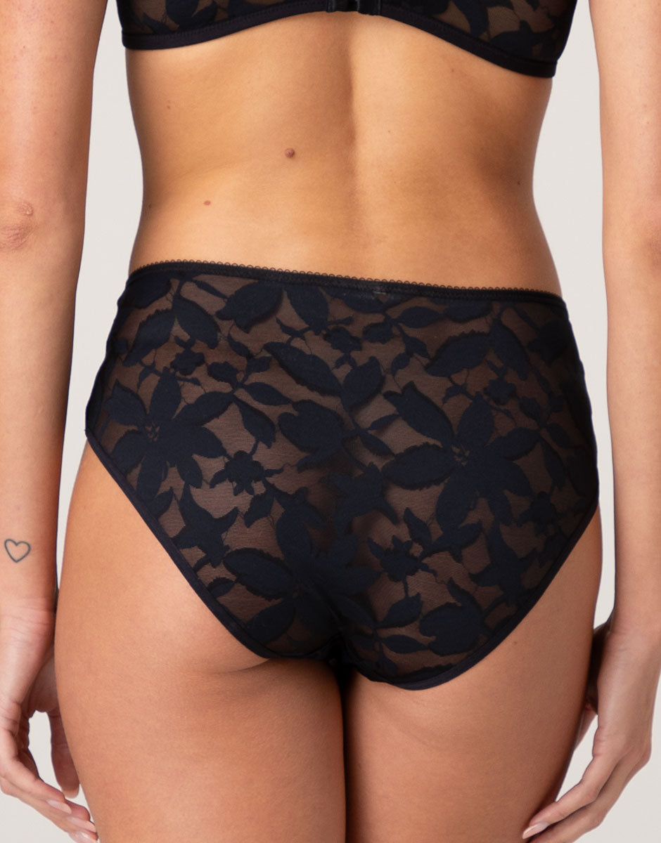 Lovable So Lacy Panties Modern Bloom Lace slip alto nero pizzo floreale