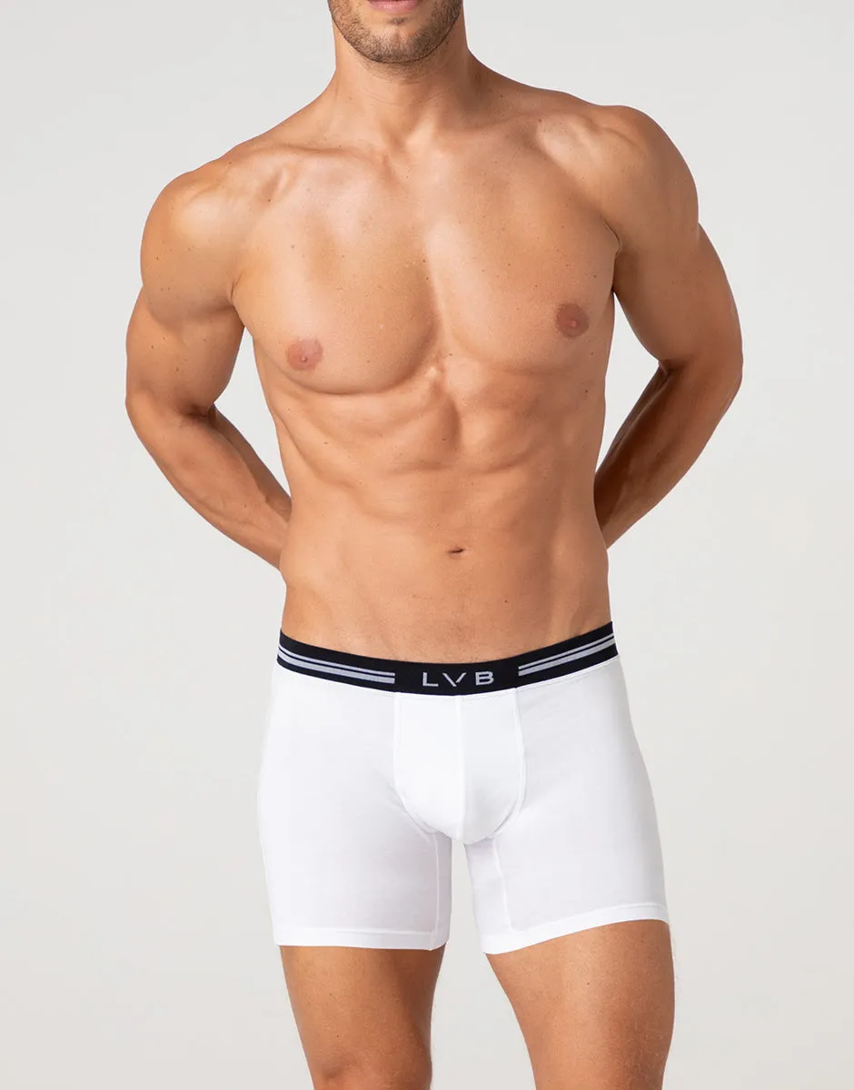 Lovable Value Elegance Comfort 360 Stretch Cotton Boxer lungo bianco