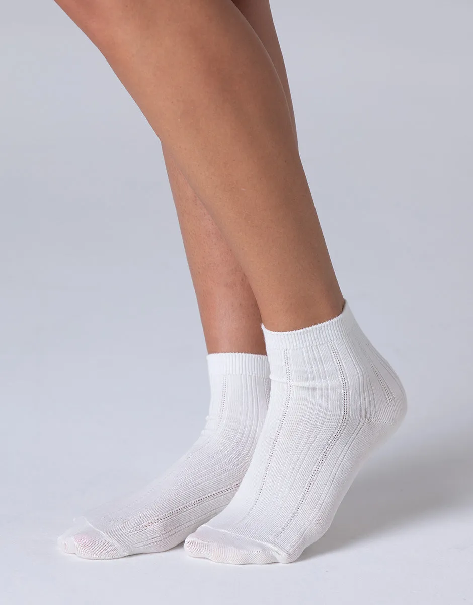 Lovable Basic Soul Pointelle calzini bianco latte 37/41 traspiranti