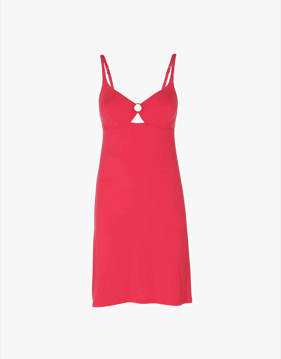 Lovable Basic Soul Abitino mare in jersey di viscosa 2/S rosso ibisco