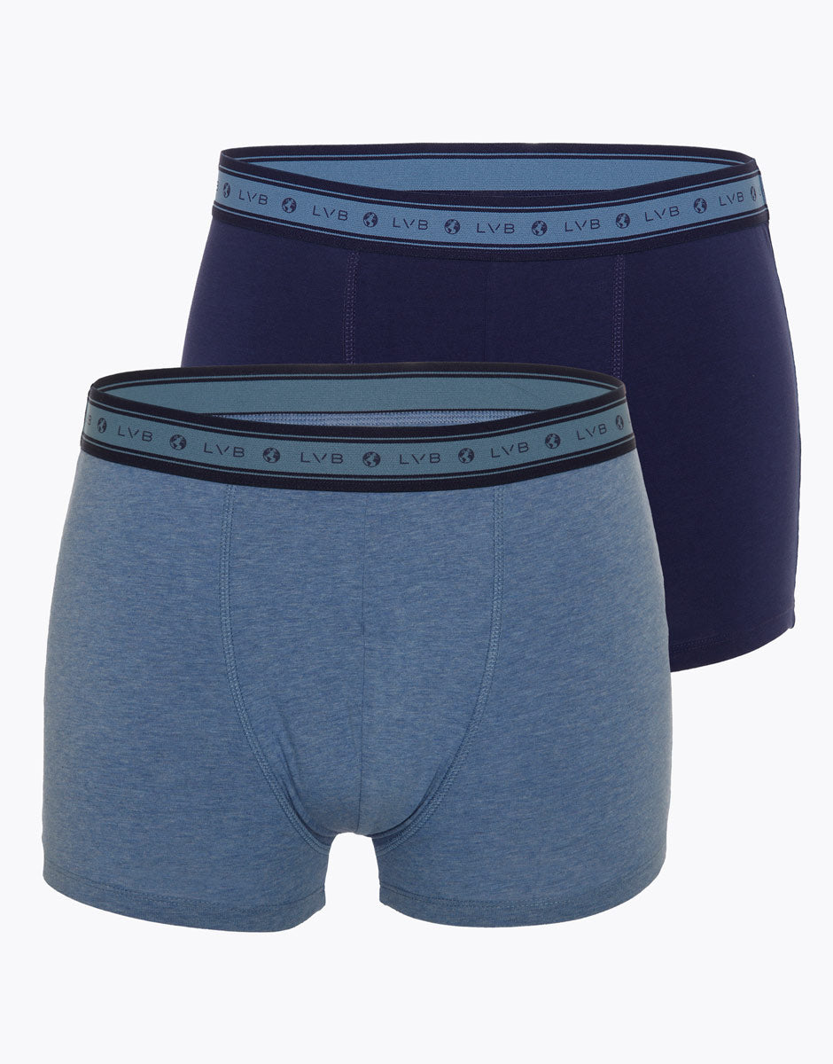 Lovable Value Elegance boxer uomo in cotone biologico blu melange confezione 2