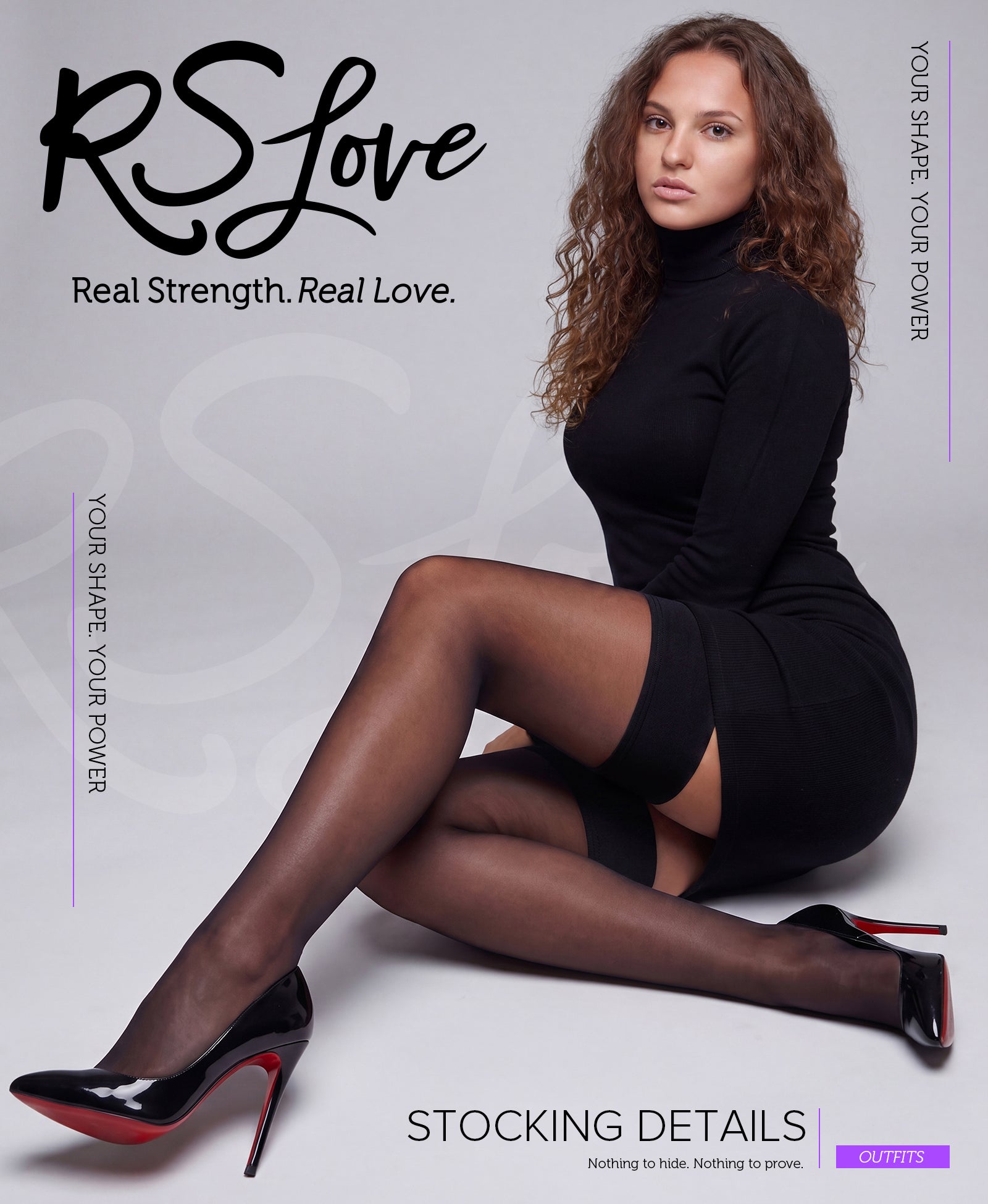RSLOVE Thigh High calze autoreggenti nere 1 paio con fascia in silicone