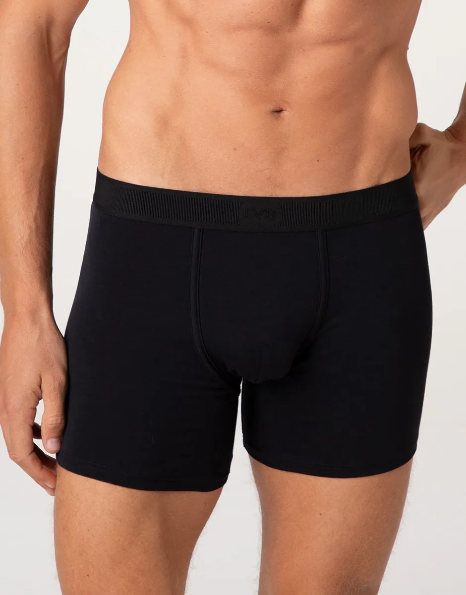 Lovable Value Elegance Signature Cotton boxer lungo nero 9 cm