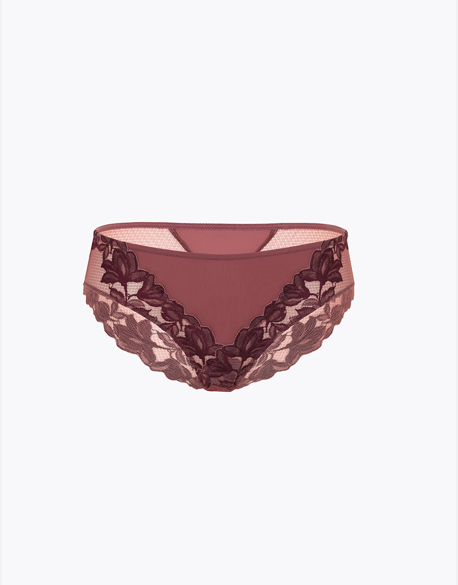 Lovable So Lacy Panties Slip Elegant Muse rosso amaranto e vinaccia