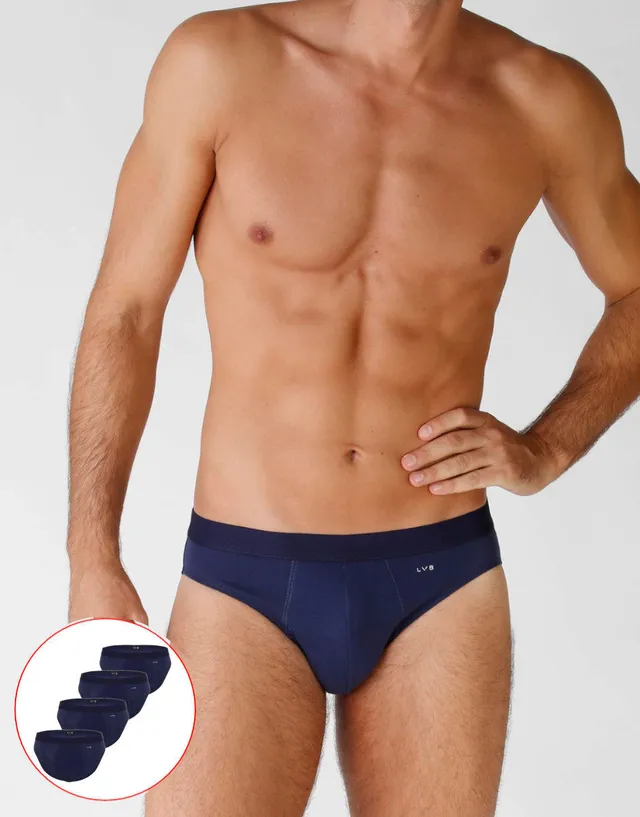 Lovable Value Elegance slip in cotone elasticizzato blu confezione da 4