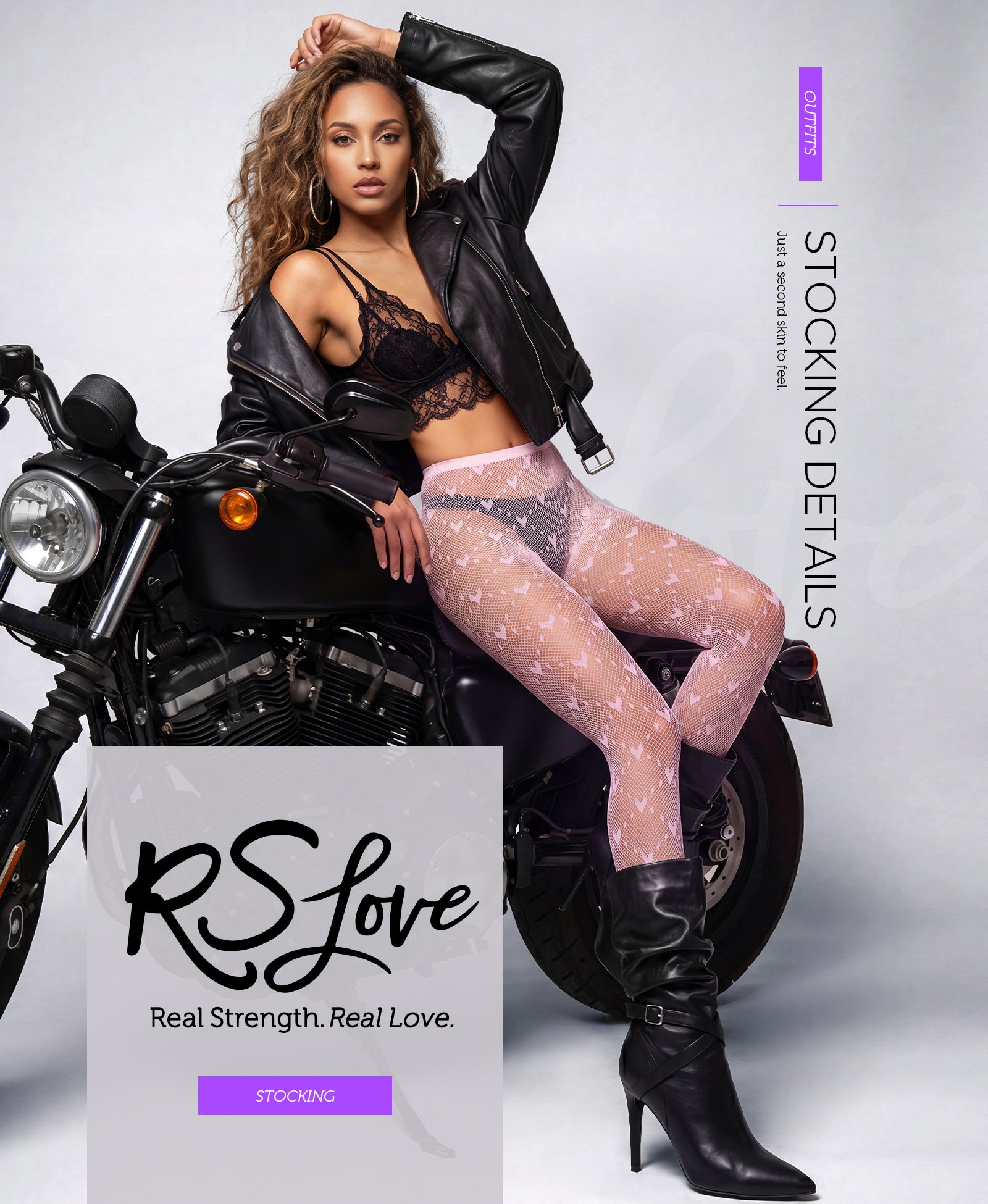 RSLOVE Patterned tights Lace Heart collant a rete nero taglia unica